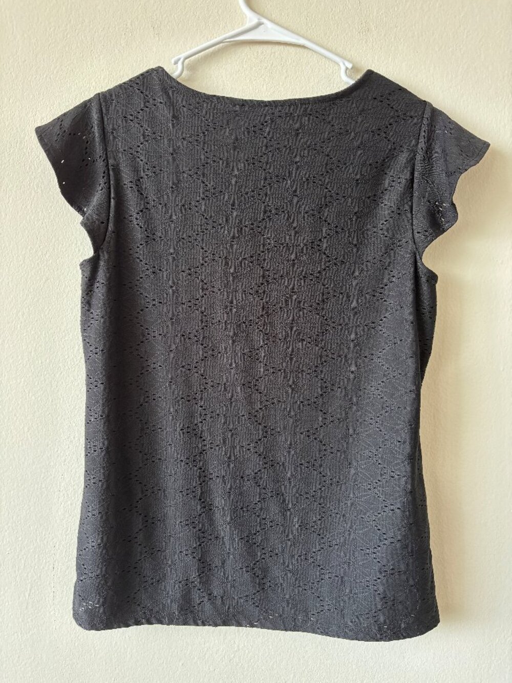 Adrianna Papell Black Flutter Sleeve Top - Size XS - Picture 2 of 6